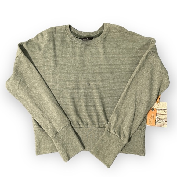 NWT Kyodan Outdoor Green Crop Crewneck Pullover - Picture 1 of 7